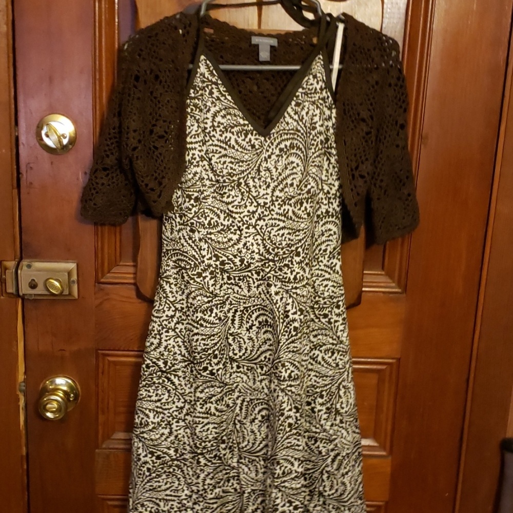 Ann Taylor dress with sweater/shall